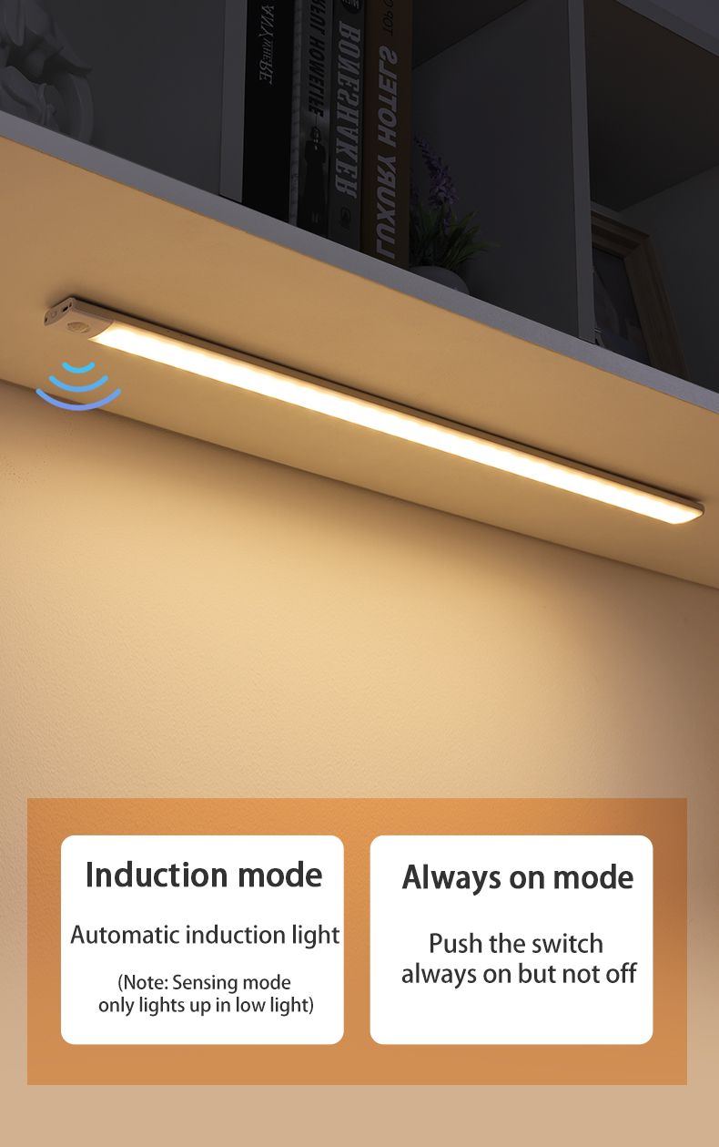 Motion Sensor Wireless LED Light USB Rechargeable Night Cabinet Wardrobe Lamp Under Backlight For Kitchen Led_voghion.com