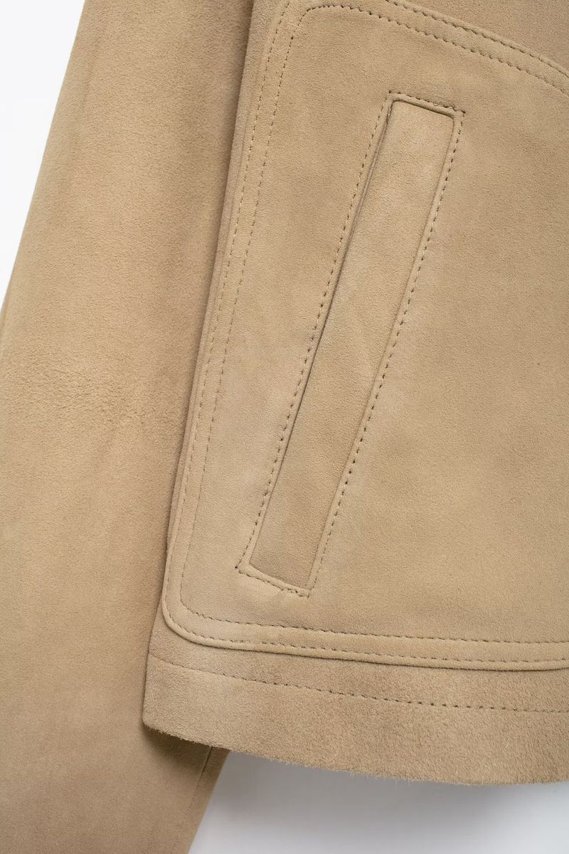Vêtements pour femmes automne et hiver nouveau style veste courte en velours de peau de cerf à boutonnage simple_voghion.com