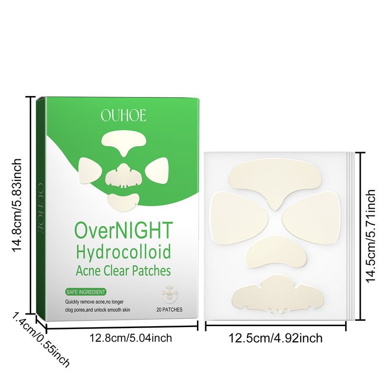 OUHOE Over Night Acne Clear Patches, Gently Repair Facial Pimples Closed Mouth Lightens Pimples Pits Pimples Marks Smooth Skin_voghion.com