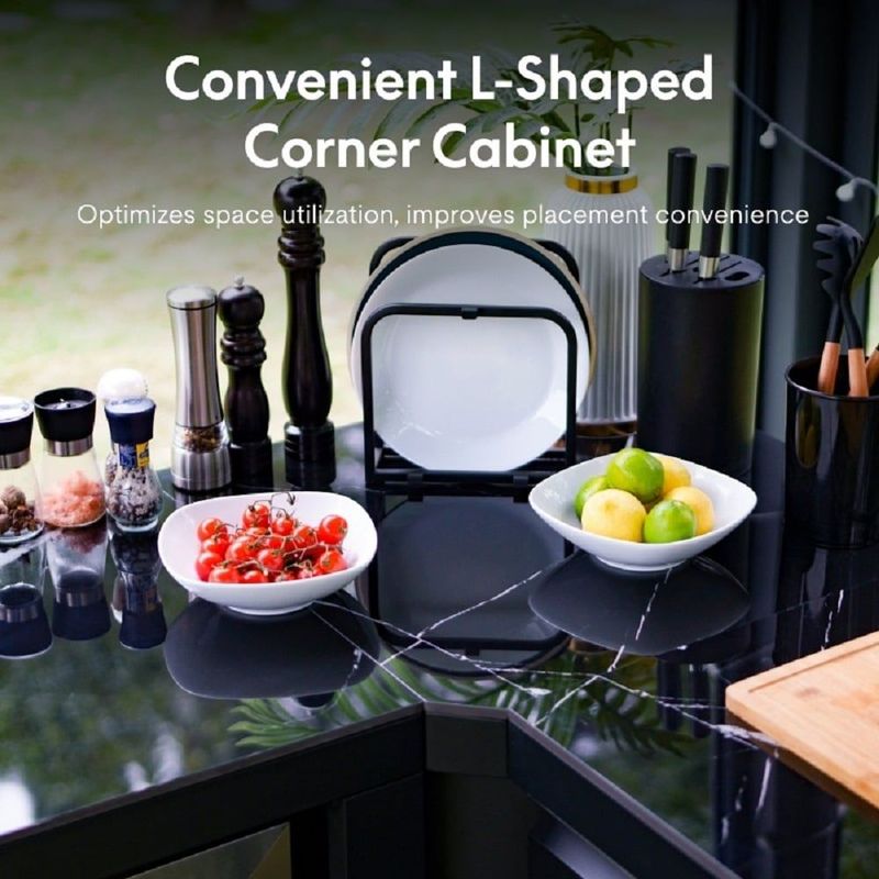 Storage Cabinet With Pull-out Trash Can._voghion.com
