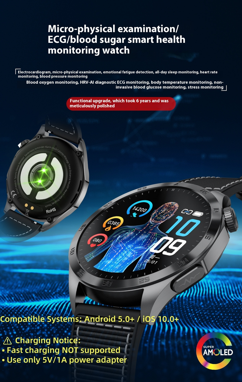 Smart Health Monitoring Watch - ECG ECG, Blood Sugar, Blood Oxygen, Sleep And Other Multi-functional Guardians_voghion.com