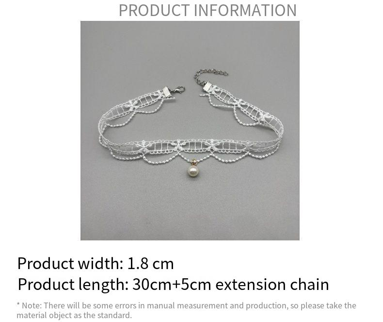 French Girl White Lace Imitation Pearl Collar Choker Super Fairy Hollow Flower Sweet Neckband Collarbone Chain Necklace_voghion.com