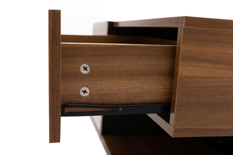 Table basse à 4 tiroirs, design unique, espace de rangement en dessous, 78 x 78 x 36 cm_voghion.com