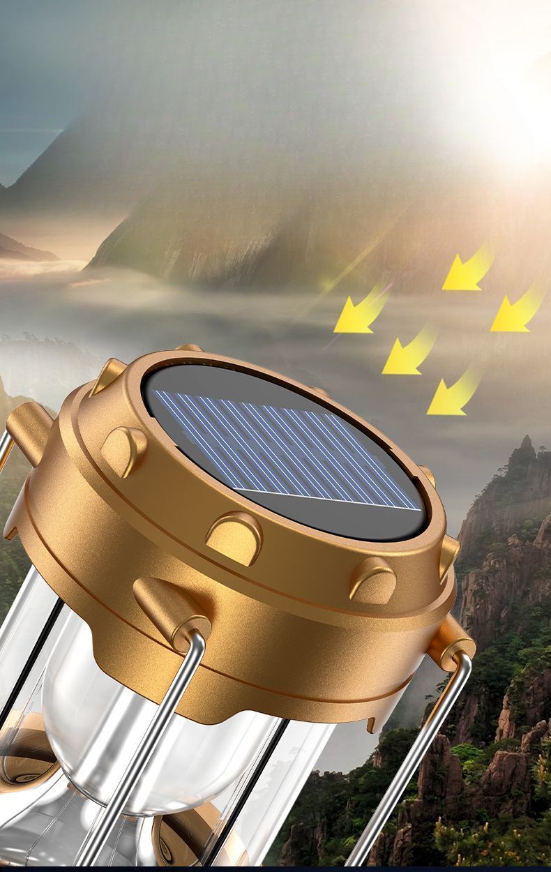 Multifunctional Solar Lantern With Long Battery Life, Rechargeable Home Lighting, Portable For Power Outages, Tent_voghion.com