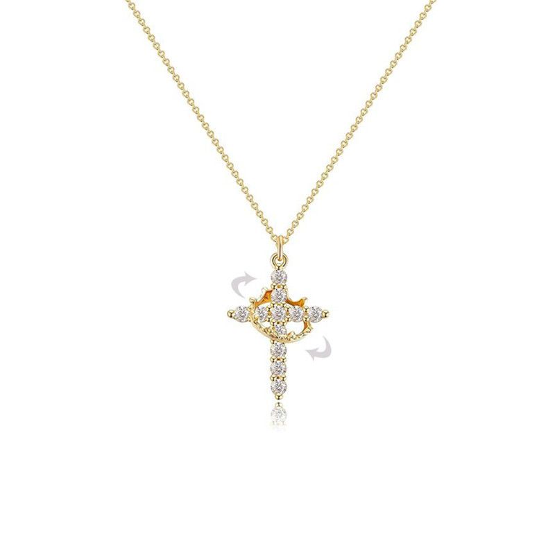 Titanium Steel Non-Fading Copper Micro-Inlaid Zircon Pendant Necklace Fashion Light Luxury Niche High-End Clavicle Chain_voghion.com