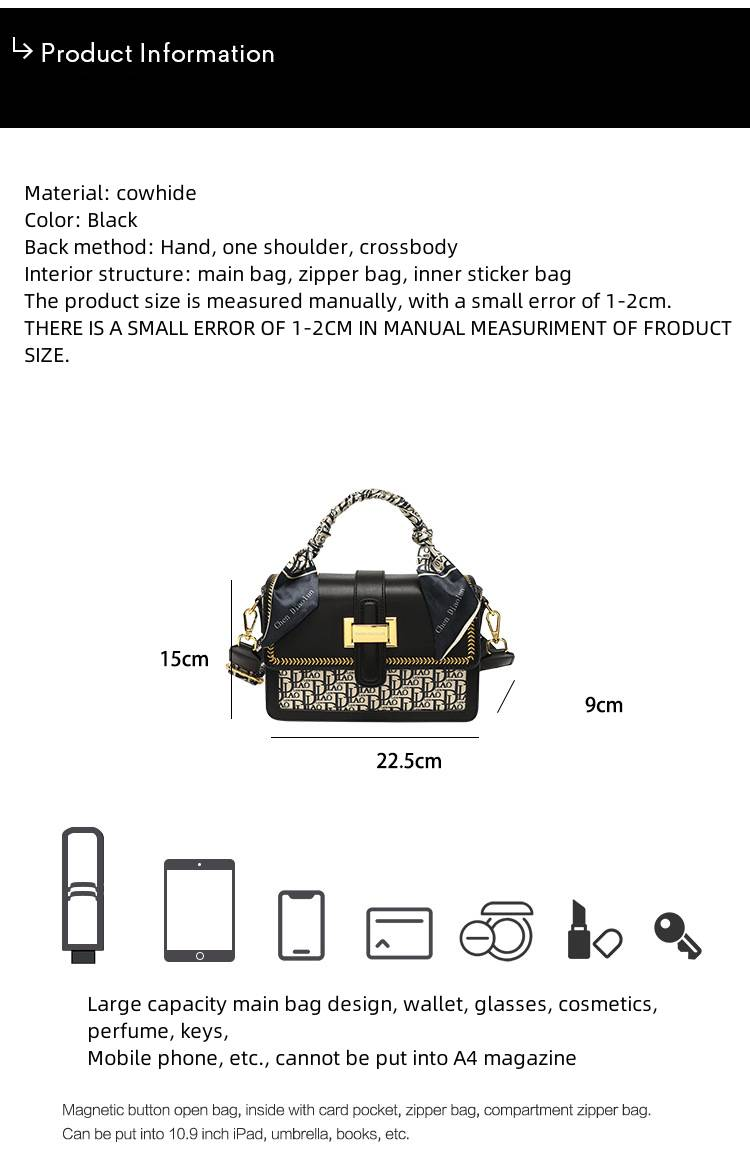 Advanced Sense Small Square Bag Portable Light Luxury Print Women's Bag Single Shoulder Crossbody Fashion Bag_voghion.com