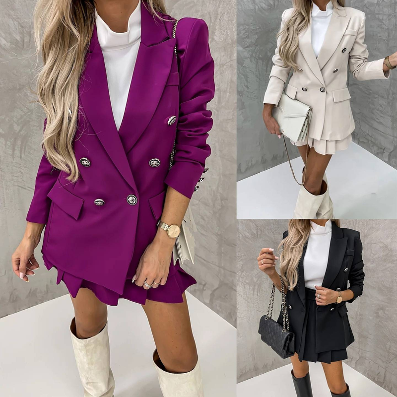 Women's Clothing new casual long-sleeved suit INS fashion loose multi-color two-piece set_voghion.com