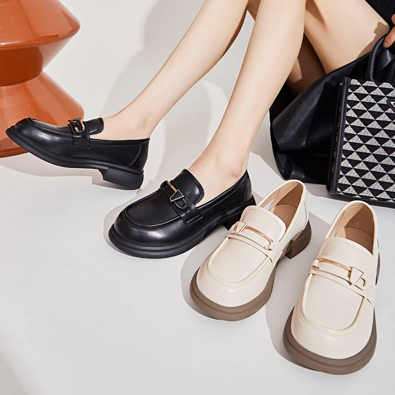 Mingliu Real leather Le Fu shoes for women in spring 2025, new style for women, British style small leather shoes, women's small fragrant style shoes_voghion.com