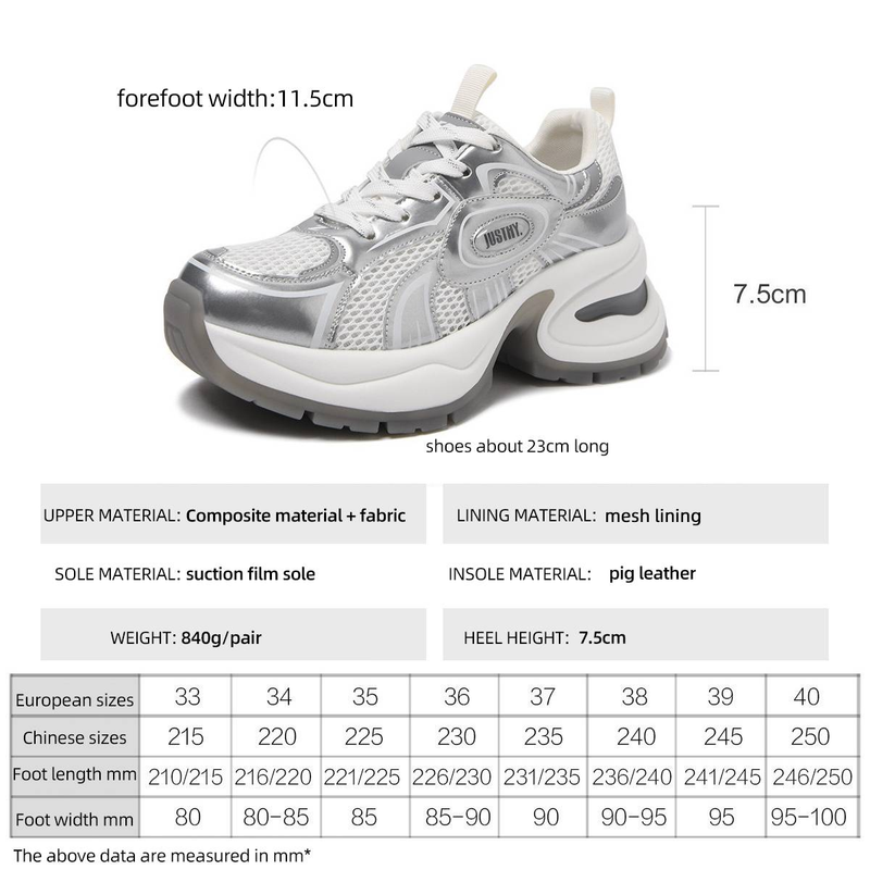 Cameido Scarpe sportive casual con altezza versatile da donna - Scarpe con mesh - Suole spesse con pannelli, ispirate a papà - Stile scarpa_voghion.com