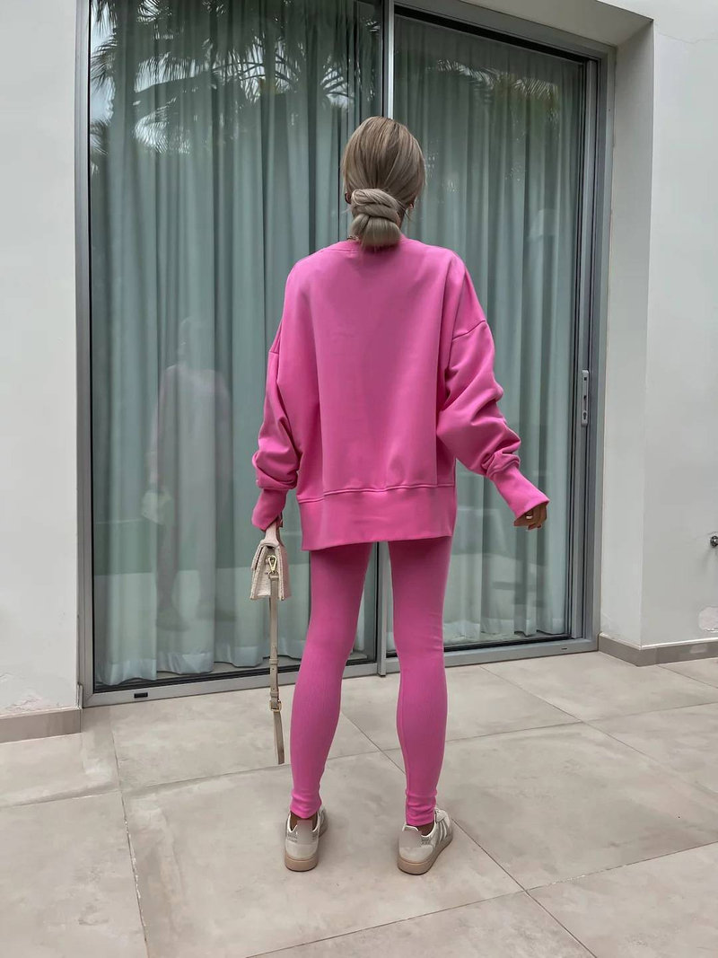 Abbigliamento da donna Autunno e inverno Tinta unita Maglione a maniche lunghe Giacca casual Tuta sportiva_voghion.com