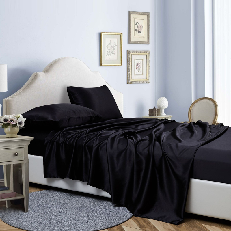 Luxury Satin Bedding Set 4 Piece Silk Like Sheet Set With Fitted Sheet Flat Sheet Pillowcases Wrinkle Free Hypoallergenic_voghion.com