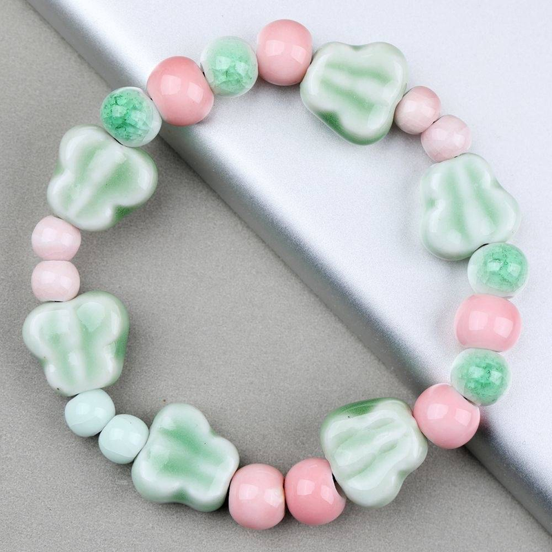 Retro Chinese Ceramic Bracelets - Handcrafted Bead Jewelry With Diverse Charms, Embrace Oriental Elegance Perfect For Boho Jewelry Lovers_voghion.com