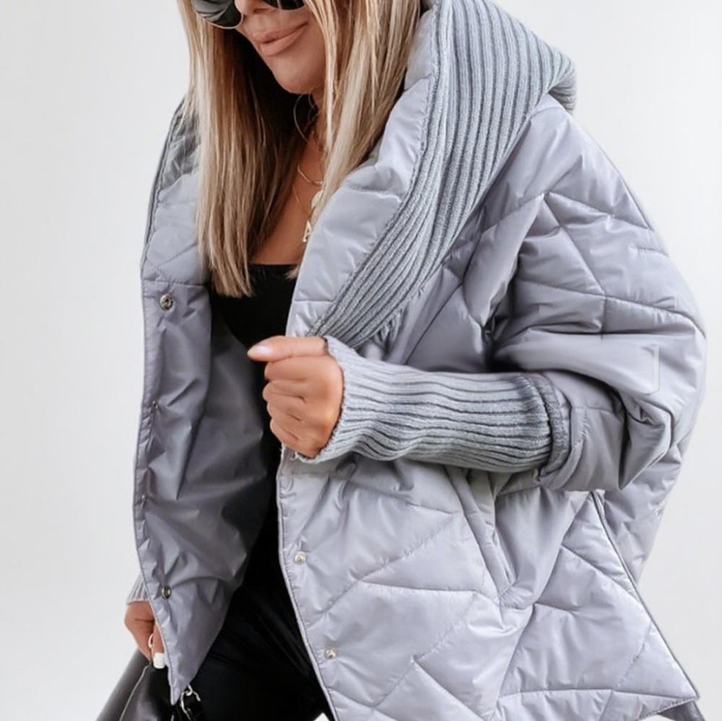 Dames Diamond Quilted Puffer Jacket – Stijlvolle korte jas met ritssluiting (grijs, koffie, roze, zwart, XS-XXXL)_voghion.com