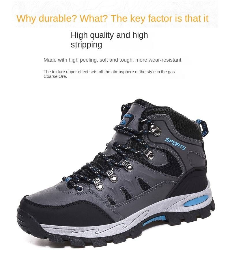 「XGXC」Large-size Couples' High-top Outdoor Hiking Shoes, Durable, Waterproof, And Climbing Shoes._voghion.com