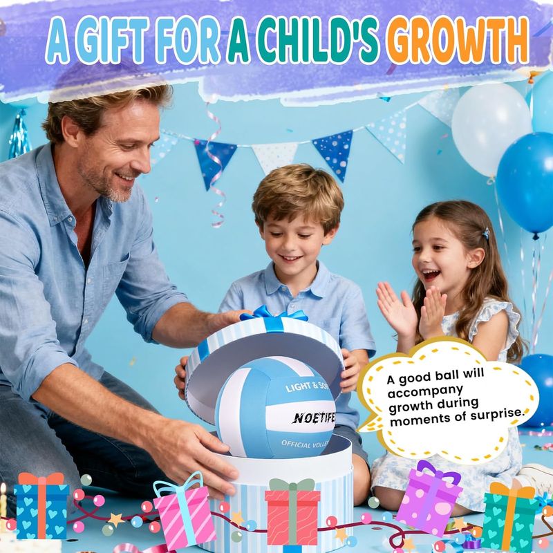 Soft Volleyball-Super Soft Fabric Light Volleyball For Indoor Practice Safe And Quiet Kids Youth Beginners House Yard Training Practice Game(Deflated)_voghion.com