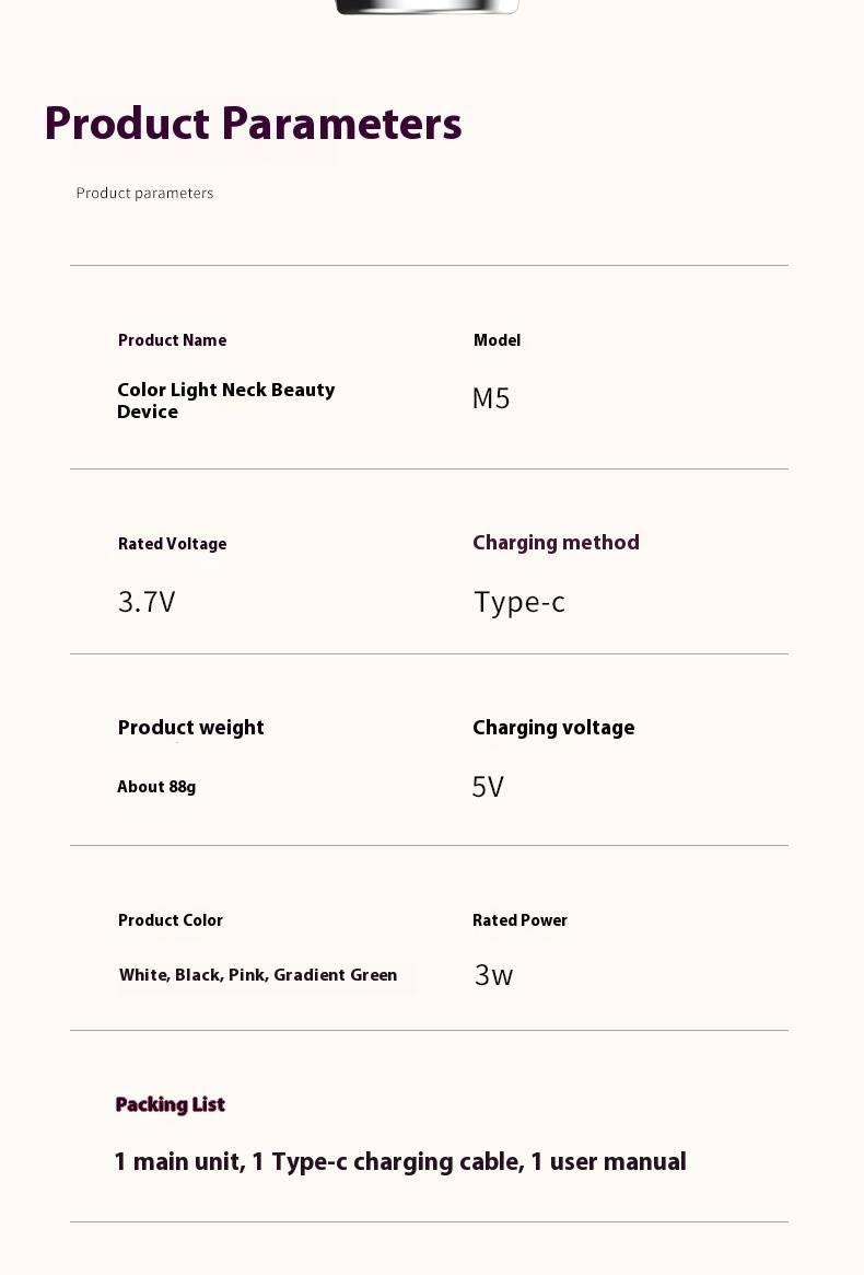 Mikrostrom-Nackenmassagegerät mit Heizung und LED-Therapie – Anti-Aging-Hautstraffungsgerät für Gesicht und Hals, vibrierende Lifting-Pflege für alle Hauttypen_voghion.com