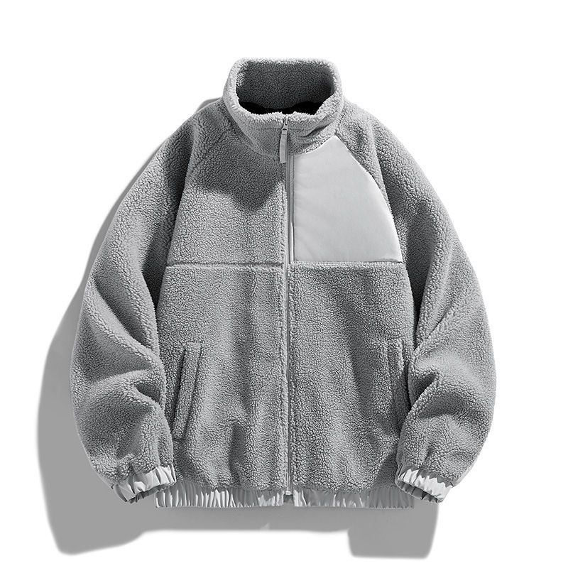 Giacca unisex con cerniera e fodera in pile – Cappotto invernale con cappuccio in sherpa 2024 (nero/grigio/kaki/oliva, vestibilità slim, poliestere antivento, taglie dalla S alla 3XL)_voghion.com