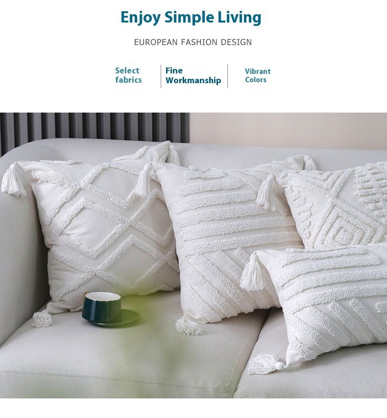 Modernes, minimalistisches Kissenbezug-Set – geometrisches und gestreiftes Design, Poly-Baumwoll-Mischgewebe, waschbarer Kissenbezug für Sofa/Bett (30 x 50 cm und 45 x 45 cm, ohne Einsatz)_voghion.com
