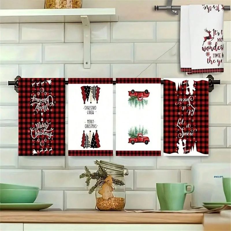 Pagliette creative natalizie, tovaglie da cucina, strofinacci, decorazioni natalizie_voghion.com