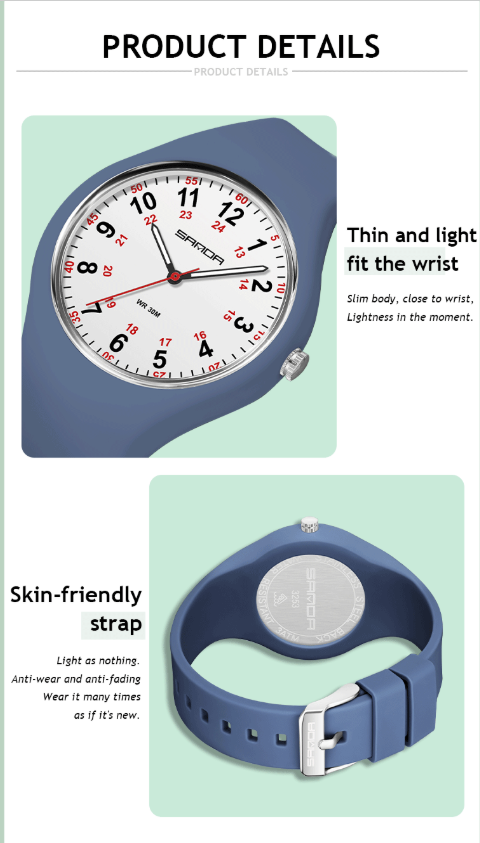 Orologio sportivo casual al quarzo da uomo e da donna con lancette luminose, resistenza all'acqua fino a 30 m, cinturino in silicone, orologio sportivo al quarzo con quadrante rotondo_voghion.com