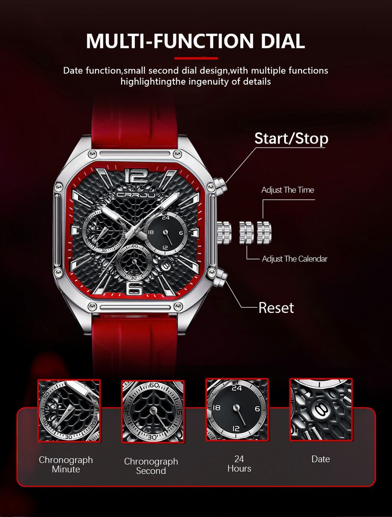 Square Leather Strap Watch With Waterproof Calendar Function For Couples, Casual Style, Quartz Movement Square Watch_voghion.com