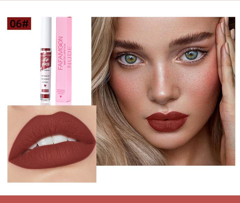 Single cross-border new lip gloss non-stick Cup durable matte non-fading Matte Velvet Lip gloss multicolor FAFAMOON_voghion.com