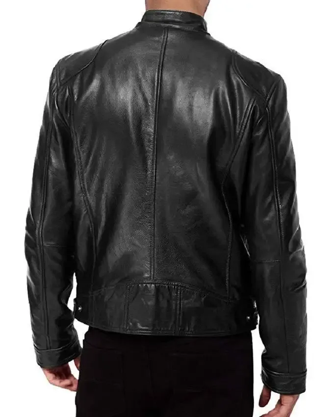Herren Lederjacke Bomber Motorrad Biker Pu Leder Casual Loose Fit Kunstjacke für Männer_voghion.com