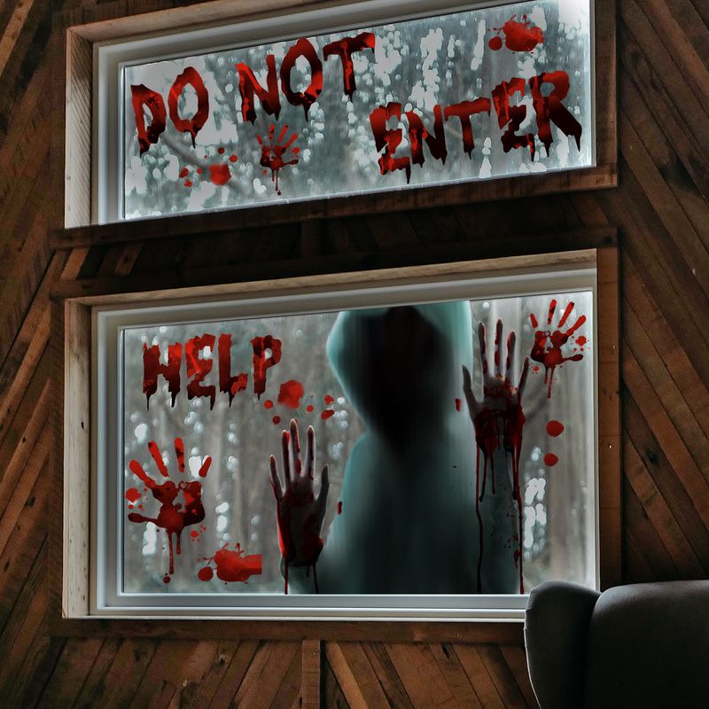Aufkleber Halloween Blut Handabdruck Fußabdrücke Dekorative Wandaufkleber Fensteraufkleber Wohnzimmer Schlafzimmer Hintergrund Home Dekoration Aufkleber_voghion.com