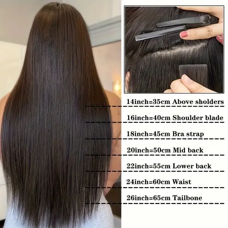 Extensions de cheveux humains trame de peau 100% cheveux Remy Extensions de ruban adhésif de haute qualité_voghion.com