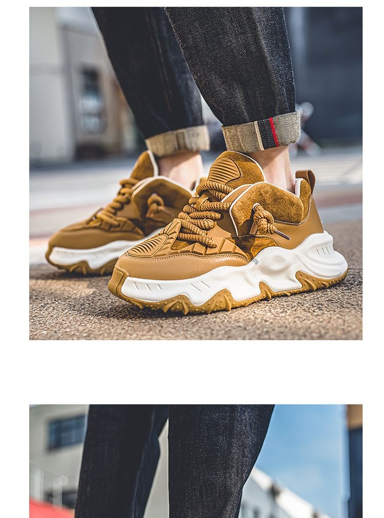 Scarpe sportive alla moda e alla moda per papà, con suola spessa, per studenti casual autunnali, con elastico in corda per adolescenti,_voghion.com