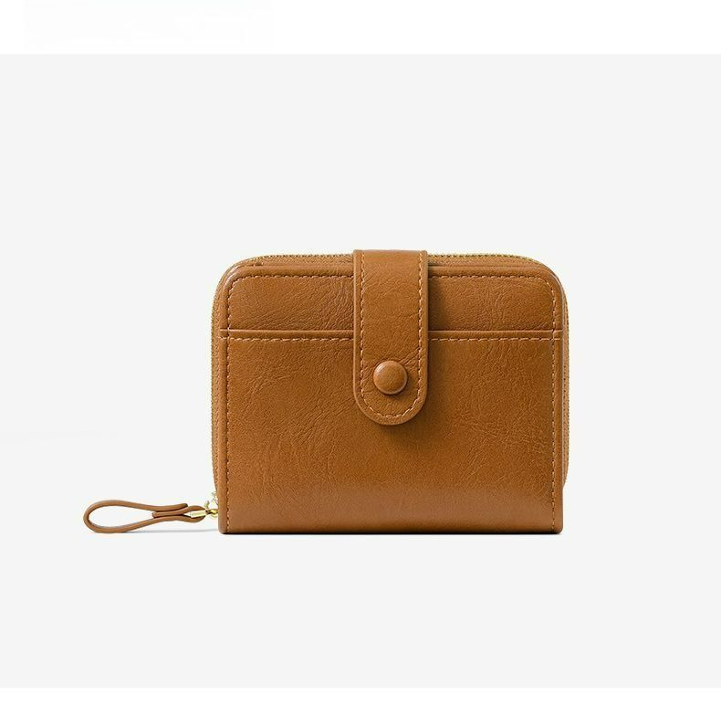 Women's Short Wallet Small Multi-card Bank Card Bag Change Bag Solid Color Two-fold Wallet_voghion.com