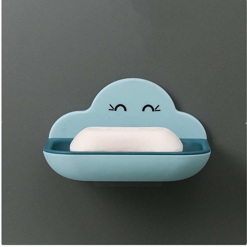 2er-Set niedliche Seifenablagen zur Wandmontage mit Schwamm- und Bürstenabflusshalter – bohrfreie Badezimmeraccessoires_voghion.com