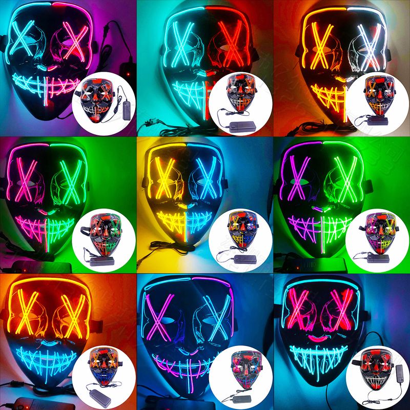 Cold Light Halloween Mask LED Luminous Black V Mask Ghost Step Dance Cold Light Mask_voghion.com