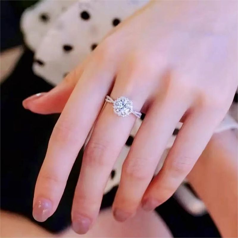 Bague en argent pur avec bourgeon plein d'étoiles du ciel, princesse Elsa Mosang, bague de proposition de luxe avec fleur éternelle pour femme_voghion.com