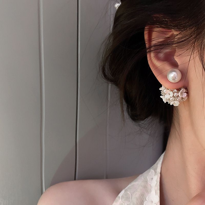 Gümüş İğne Küpeler Tatlı Su İncisi Çiçek Küpeler Moda Yüksek Duygu Küpeler Hafif Lüks Zarif Küpeler Kadın_voghion.com
