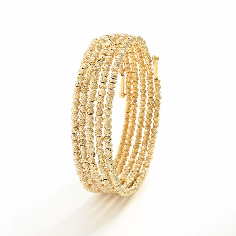 Bracciale retrattile di alta qualità da donna, in vero metallo placcato oro, stile semplice_voghion.com