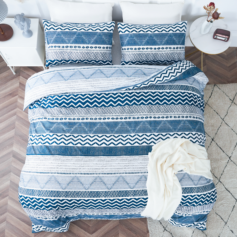 Set da tre pezzi Copripiumino bohémien Set da tre pezzi Biancheria da letto stampata_voghion.com