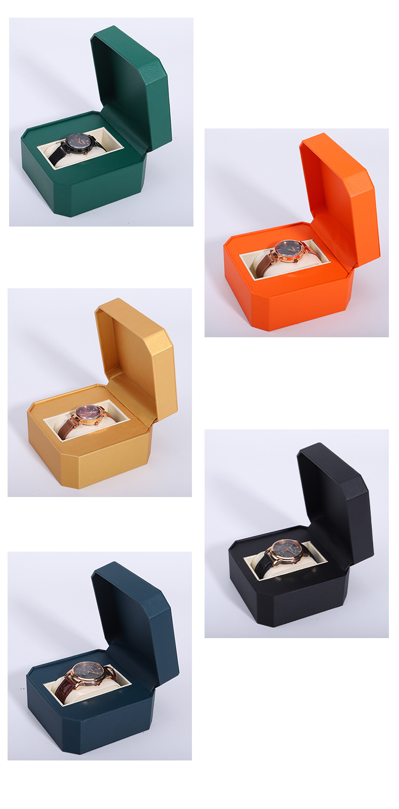 Watch Storage Box Pu Leather Watch Box Display Octagon Watch Box Clamshell Gift Box Jewelry Storage Packaging Box_voghion.com