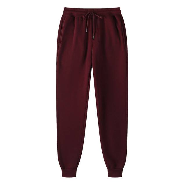 Herretøj Efterår og vinter Plus Fleecebukser Casualbukser Fitness Løbebukser Ensfarvede Joggingbukser Casual Sportsbukser_voghion.com