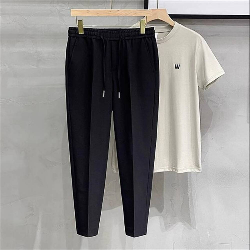 Léto 2025 Cross Border pánské slim fit kalhoty pro malé nohy ležérní business kalhoty s devíti body_voghion.com