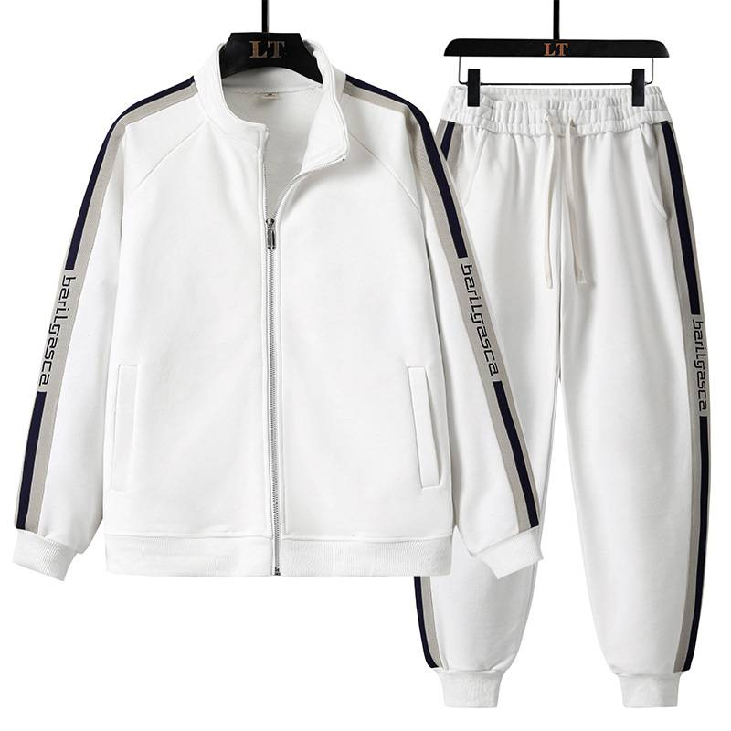 Men's Clothing Sportswear Suits For Men, New Spring And Autumn Men's Couple Stand Up Collar Running Trendy Jacket, Casual Two Piece Suit, Versatile_voghion.com