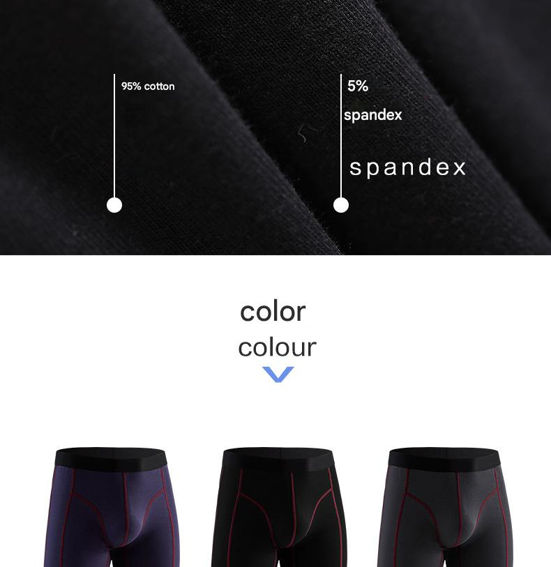 NOKO Size Lengthened Trouser Legs Pure Cotton Breathable Stretch Boxer Briefs Large Size Men's Underwear Underwear_voghion.com