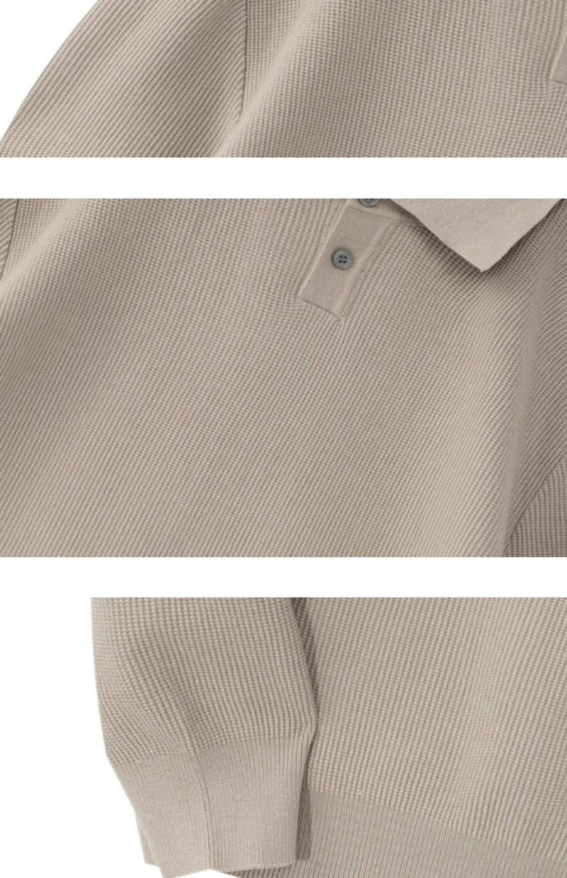 Europejski sweter z długim rękawem w dużym rozmiarze, męski T-shirt biznesowy z klapami na jesień i zimę_voghion.com