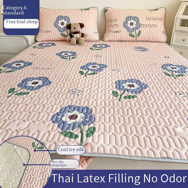Natural Latex Cooling Bed Sheet Set - Breathable, Washable, Soft & Comfortable For Summer - Single/Double Size With Pillowcases_voghion.com