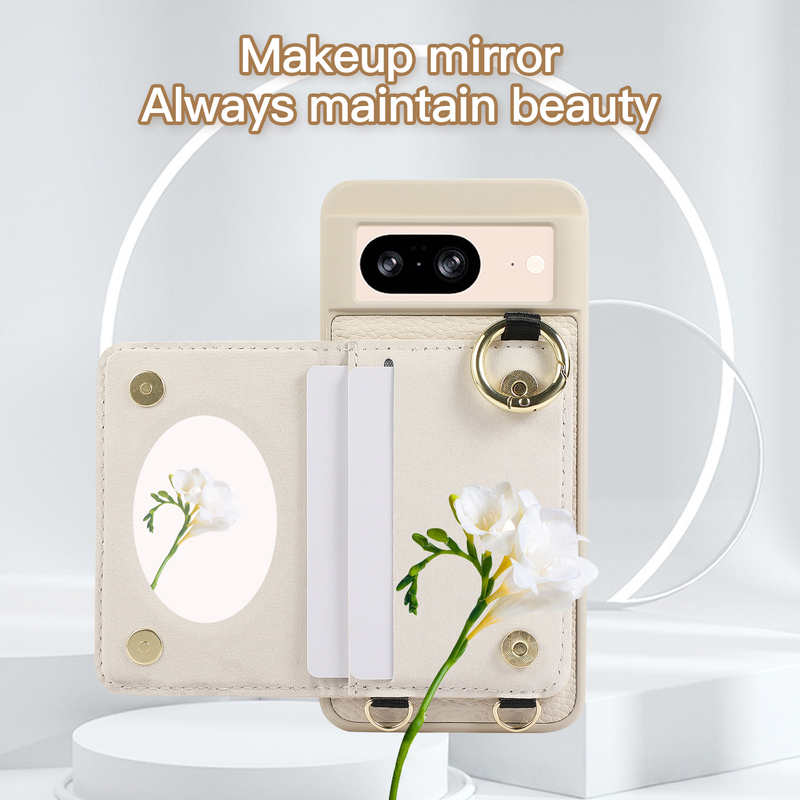 Adatto per Pixel 9a 8a Custodia in pelle per cellulare con slot per schede Custodia protettiva per cellulare con tracolla 10 Pro XL_voghion.com