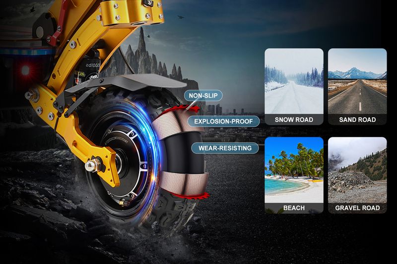 YUME X11+ All-Terrain Electric Scooter 3000W*2 Dual Motors 60V 27Ah Battery_voghion.com
