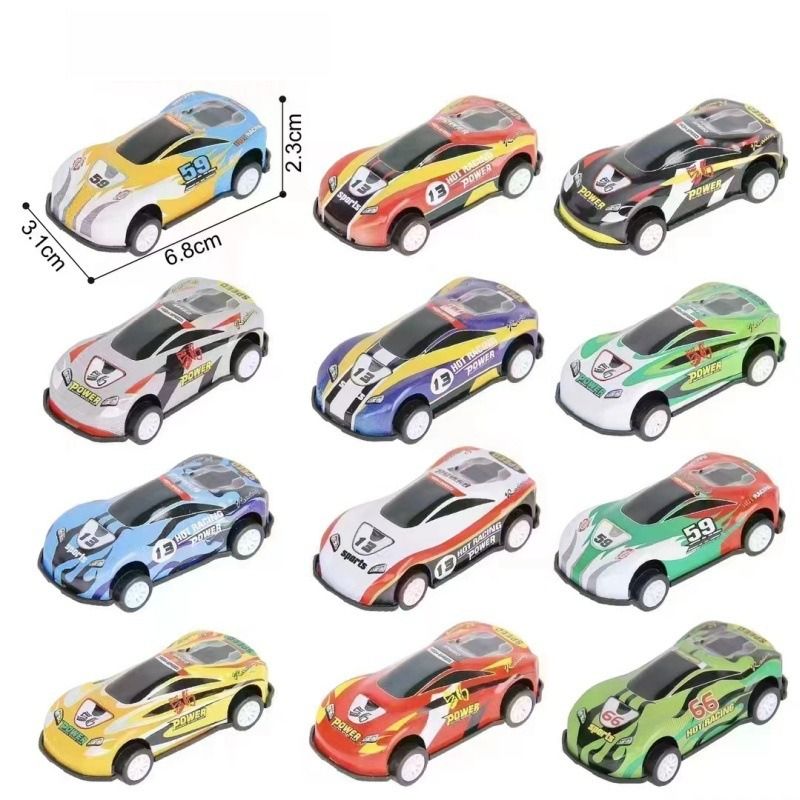 6,8 cm miniaturowy samochodzik z napędem pull-back, odporny na upadek, z nadrukiem na metalowej powierzchni, trwały samochodzik dla chłopców i dziewcząt_voghion.com