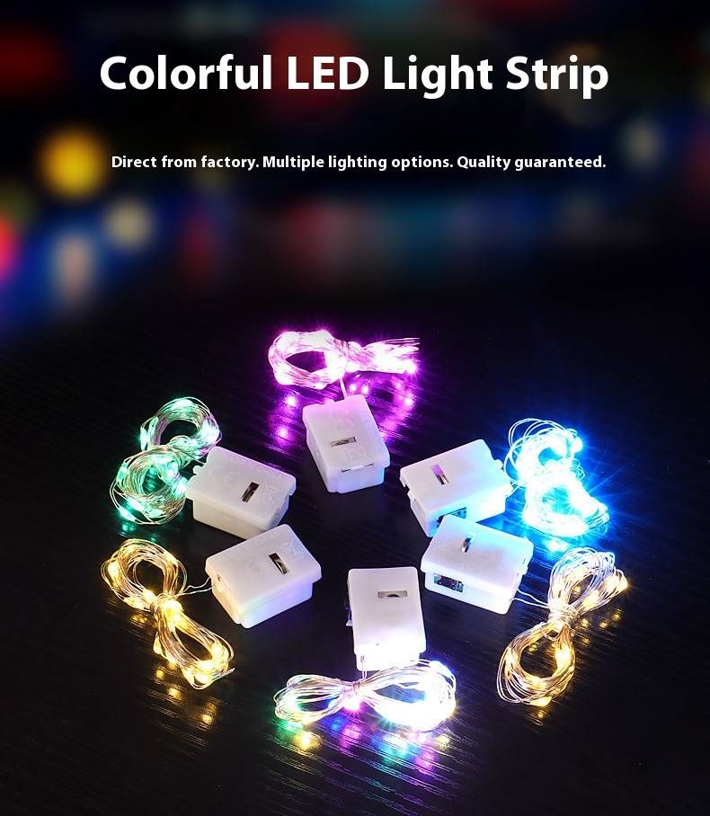 Wasserdichte IP65-LED-Lichterkette für Hochzeits- und Partydekoration – Flexible Kupferdraht-Lichterkette mit 10 SMD-LEDs (3 Helligkeitsmodi, batteriebetrieben)_voghion.com