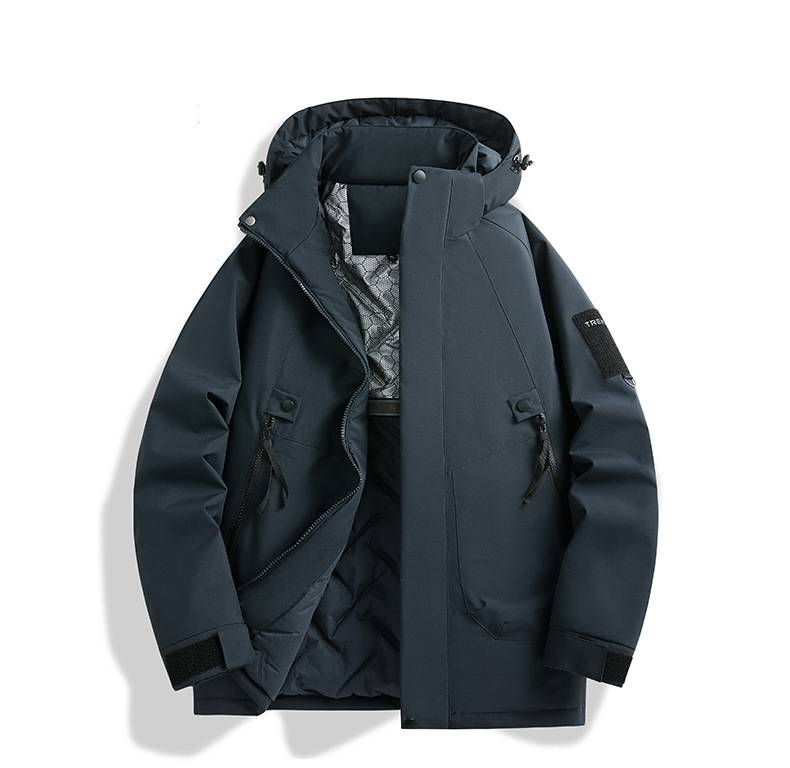 Herrenbekleidung Winter Paar Kapuzenjacke mit Graphen-Heizung - Leichter Steppmantel für kaltes Wetter - Schwarz, Dunkelmarineblau, Ahorngelb, Elfenbein_voghion.com