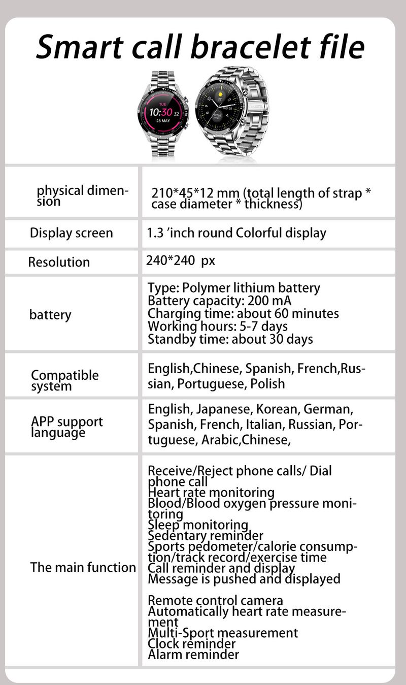 DIGE Bluetooth Smart Watch With Heart Rate Blood Oxygen Monitor, Touch Screen Fitness Tracker For Men, IP68 Waterproof, Sleep Tracking,_voghion.com